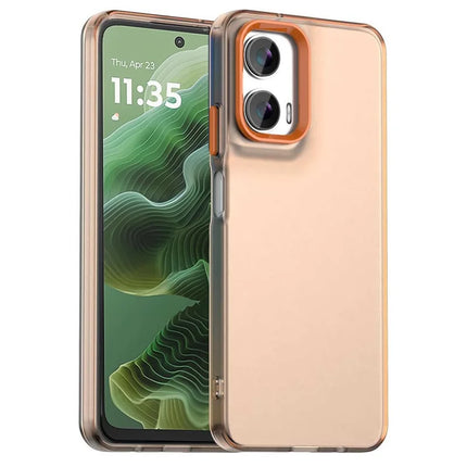 For Motorola Moto G35 5G Case PC+TPU+PET Matte Anti-Drop Phone Back Cover - Orange