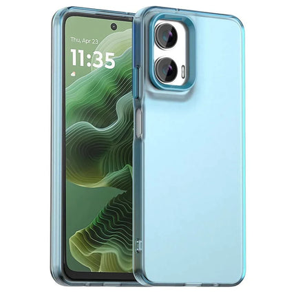 For Motorola Moto G35 5G Case PC+TPU+PET Matte Anti-Drop Phone Back Cover - Blue