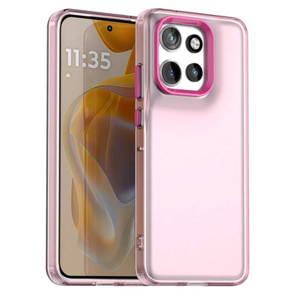 For Motorola Edge 50 Neo 5G / S50 5G Case PC+TPU+PET Matte Anti-Drop Phone Back Cover - Red