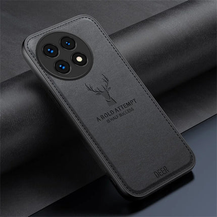 For OnePlus 13 Case Deer Pattern Cloth Texture PU Leather Hybrid Phone Cover