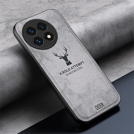 For OnePlus 13 Case Deer Pattern Cloth Texture PU Leather Hybrid Phone Cover