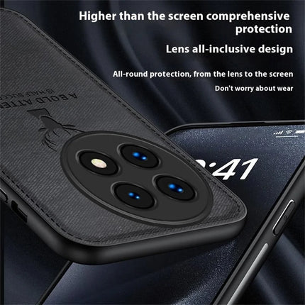 For OnePlus 13 Case Deer Pattern Cloth Texture PU Leather Hybrid Phone Cover