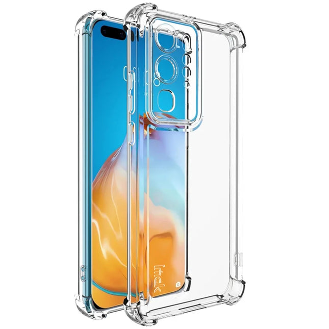IMAK UX-4 Series Clear Phone Case for Huawei P40 Pro Four Corner Shockproof TPU Back Cover