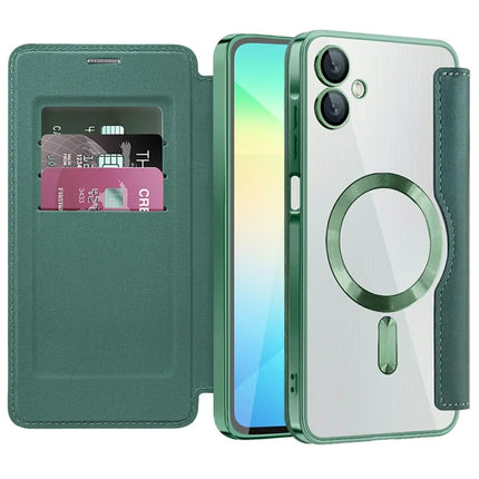 For Samsung Galaxy A06 Case Compatible with MagSafe RFID Blocking Leather Phone Cover