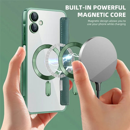 For Samsung Galaxy A06 Case Compatible with MagSafe RFID Blocking Leather Phone Cover