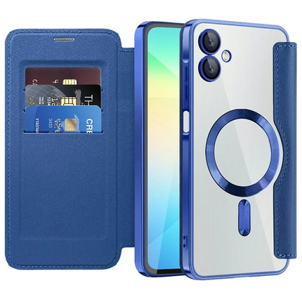 For Samsung Galaxy A06 Case Compatible with MagSafe RFID Blocking Leather Phone Cover