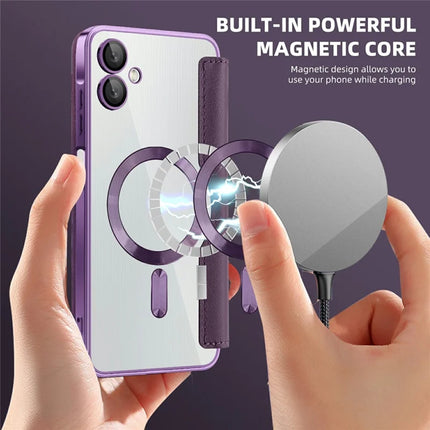 For Samsung Galaxy A06 Case Compatible with MagSafe RFID Blocking Leather Phone Cover