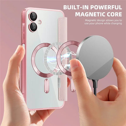 For Samsung Galaxy A06 Case Compatible with MagSafe RFID Blocking Leather Phone Cover