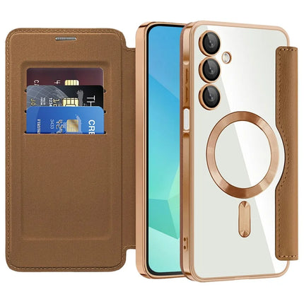 For Samsung Galaxy A16 4G / 5G Case Compatible with MagSafe RFID Blocking Leather Phone Cover
