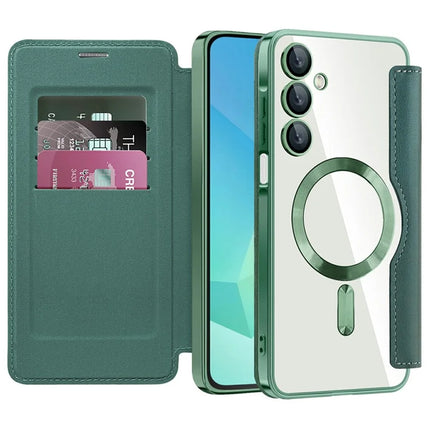 For Samsung Galaxy A16 4G / 5G Case Compatible with MagSafe RFID Blocking Leather Phone Cover