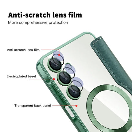 For Samsung Galaxy A16 4G / 5G Case Compatible with MagSafe RFID Blocking Leather Phone Cover