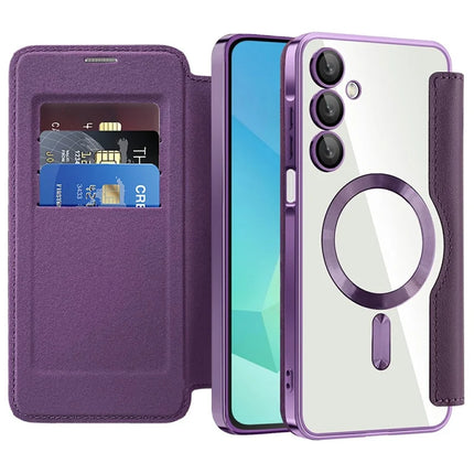 For Samsung Galaxy A16 4G / 5G Case Compatible with MagSafe RFID Blocking Leather Phone Cover
