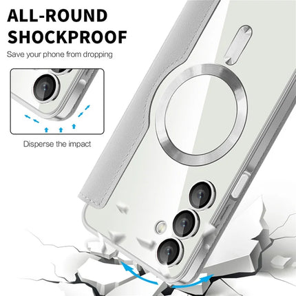 For Samsung Galaxy A16 4G / 5G Case Compatible with MagSafe RFID Blocking Leather Phone Cover