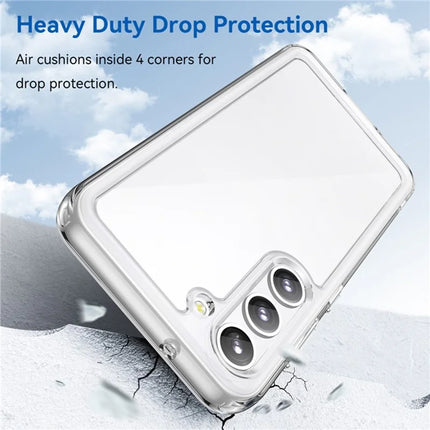 WANLONFENG MF Series for Samsung Galaxy S23 Case TPU+Acrylic Clear Phone Cover with Tempered Glass Film