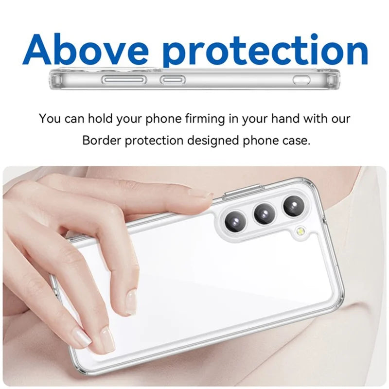 ShopCaseCart Stylish Cover Samsung Galaxy S23 Protective cover TPU+Acrylic Clear Phone Guard with Tempered Glass Film