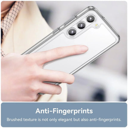 WANLONFENG MF Series for Samsung Galaxy S23 Case TPU+Acrylic Clear Phone Cover with Tempered Glass Film
