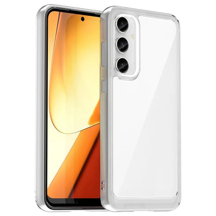 WANLONFENG MF Series for Samsung Galaxy S23 FE Case TPU+Acrylic Clear Phone Cover with Tempered Glass Film