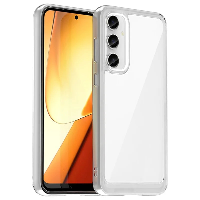 ShopCaseCart Stylish Cover Samsung Galaxy S23 FE Protective cover TPU+Acrylic Clear Phone Guard with Tempered Glass Film