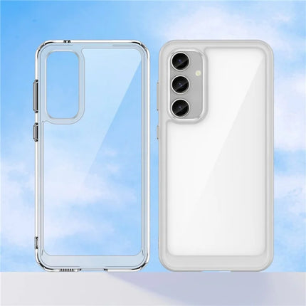 WANLONFENG MF Series for Samsung Galaxy S23 FE Case TPU+Acrylic Clear Phone Cover with Tempered Glass Film