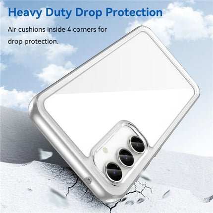 WANLONFENG MF Series for Samsung Galaxy S23 FE Case TPU+Acrylic Clear Phone Cover with Tempered Glass Film