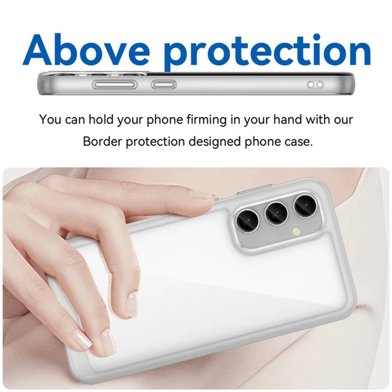 ShopCaseCart Stylish Cover Samsung Galaxy S23 FE Protective cover TPU+Acrylic Clear Phone Guard with Tempered Glass Film