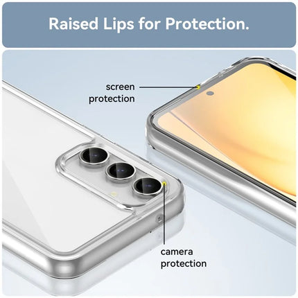 WANLONFENG MF Series for Samsung Galaxy S23 FE Case TPU+Acrylic Clear Phone Cover with Tempered Glass Film