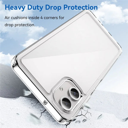 WANLONFENG MF Series for Samsung Galaxy A06 Case TPU+Acrylic Clear Phone Cover with Tempered Glass Film