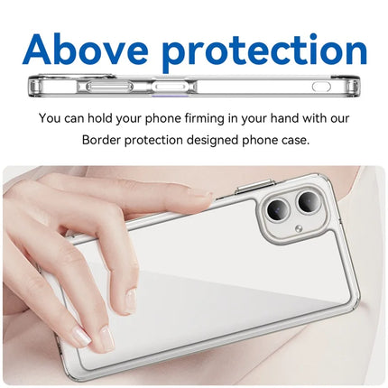 WANLONFENG MF Series for Samsung Galaxy A06 Case TPU+Acrylic Clear Phone Cover with Tempered Glass Film