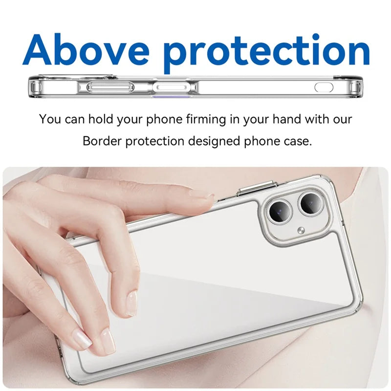 ShopCaseCart Stylish Cover Samsung Galaxy A06 Protective cover TPU+Acrylic Clear Phone Guard with Tempered Glass Film