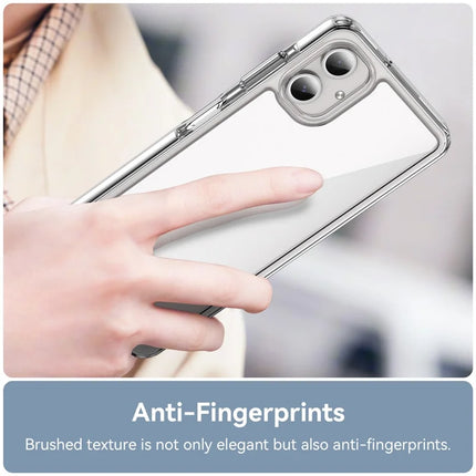 WANLONFENG MF Series for Samsung Galaxy A06 Case TPU+Acrylic Clear Phone Cover with Tempered Glass Film