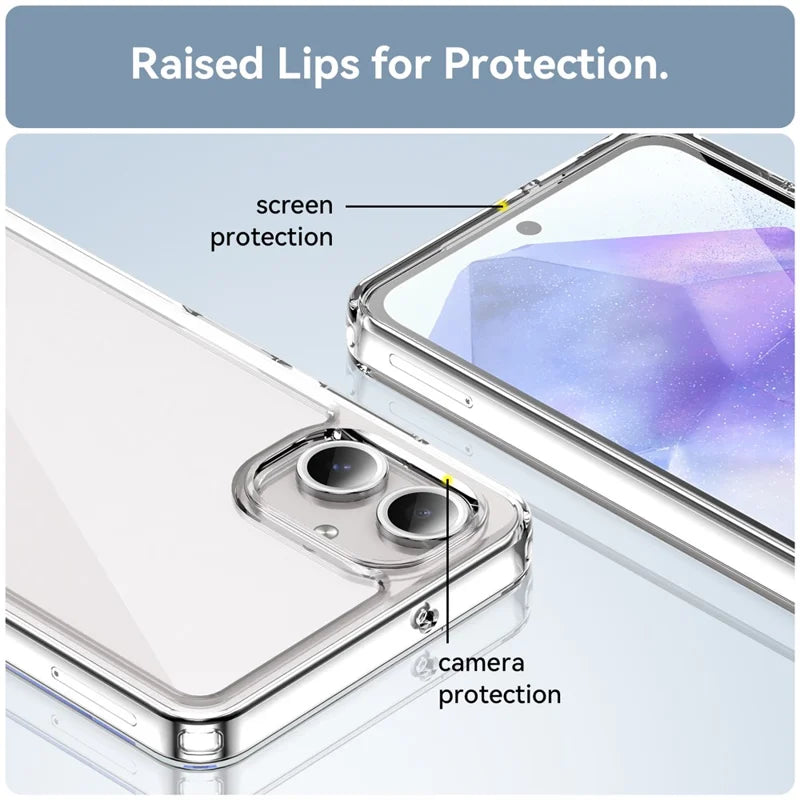 ShopCaseCart Stylish Cover Samsung Galaxy A06 Protective cover TPU+Acrylic Clear Phone Guard with Tempered Glass Film