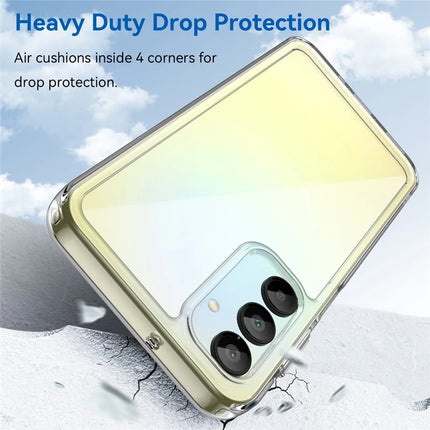 WANLONFENG MF Series for Samsung Galaxy A16 4G / 5G Case TPU+Acrylic Clear Phone Cover with Tempered Glass Film