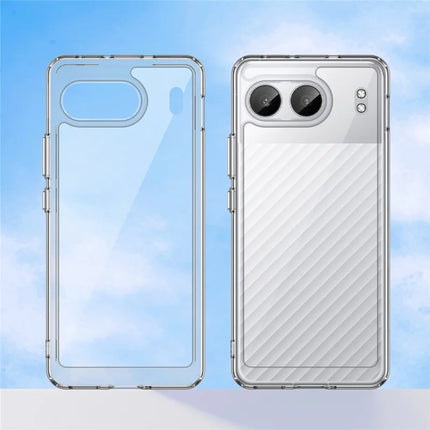 WANLONFENG MF Series for OnePlus Nord 4 Case TPU+Acrylic Clear Phone Cover with Tempered Glass Film