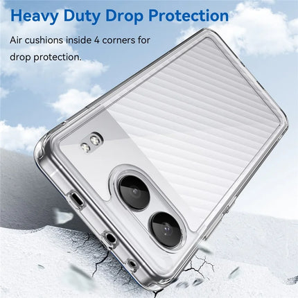 WANLONFENG MF Series for OnePlus Nord 4 Case TPU+Acrylic Clear Phone Cover with Tempered Glass Film
