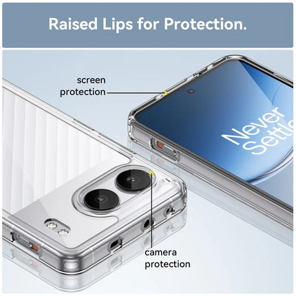 WANLONFENG MF Series for OnePlus Nord 4 Case TPU+Acrylic Clear Phone Cover with Tempered Glass Film