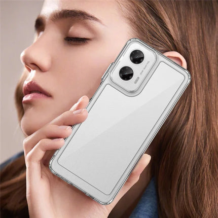 WANLONFENG MF Series for Motorola Moto G35 5G Case TPU+Acrylic Clear Phone Cover with Tempered Glass Film