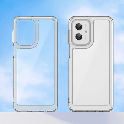WANLONFENG MF Series for Motorola Moto G55 5G Case TPU+Acrylic Clear Phone Cover with Tempered Glass Film