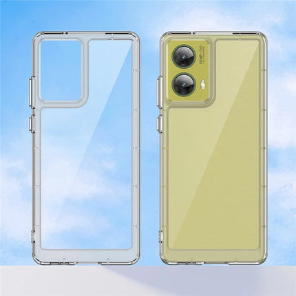 WANLONFENG MF Series for Motorola Moto G85 5G / S50 Neo 5G Case TPU+Acrylic Clear Phone Cover with Tempered Glass Film