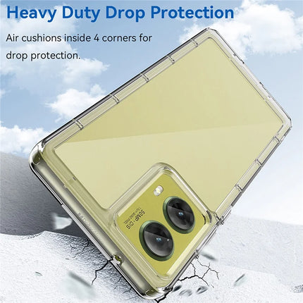 WANLONFENG MF Series for Motorola Moto G85 5G / S50 Neo 5G Case TPU+Acrylic Clear Phone Cover with Tempered Glass Film