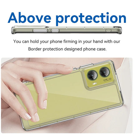 WANLONFENG MF Series for Motorola Moto G85 5G / S50 Neo 5G Case TPU+Acrylic Clear Phone Cover with Tempered Glass Film