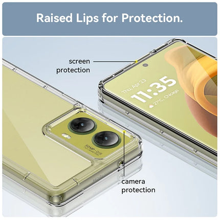WANLONFENG MF Series for Motorola Moto G85 5G / S50 Neo 5G Case TPU+Acrylic Clear Phone Cover with Tempered Glass Film