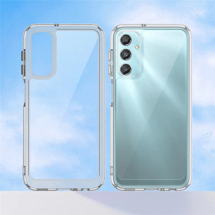 WANLONFENG MF Series for Samsung Galaxy A24 4G (162.1 x 77.6 x 8.3mm) Case TPU+Acrylic Clear Phone Cover with Tempered Glass Film