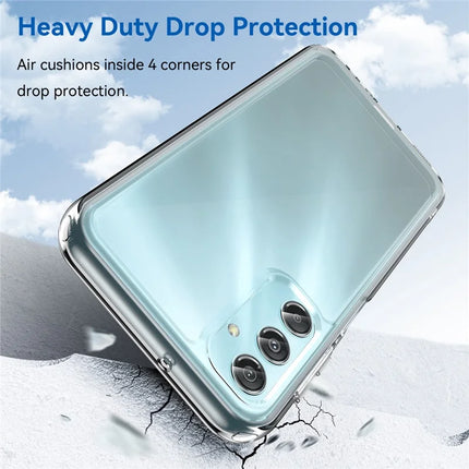WANLONFENG MF Series for Samsung Galaxy A24 4G (162.1 x 77.6 x 8.3mm) Case TPU+Acrylic Clear Phone Cover with Tempered Glass Film