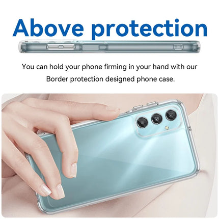 WANLONFENG MF Series for Samsung Galaxy A24 4G (162.1 x 77.6 x 8.3mm) Case TPU+Acrylic Clear Phone Cover with Tempered Glass Film