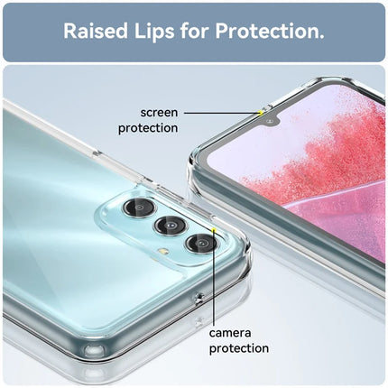WANLONFENG MF Series for Samsung Galaxy A24 4G (162.1 x 77.6 x 8.3mm) Case TPU+Acrylic Clear Phone Cover with Tempered Glass Film