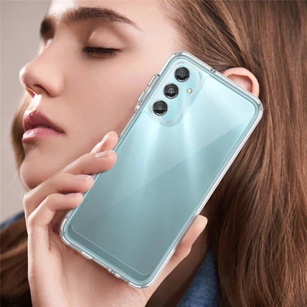 WANLONFENG MF Series for Samsung Galaxy A24 4G (162.1 x 77.6 x 8.3mm) Case TPU+Acrylic Clear Phone Cover with Tempered Glass Film