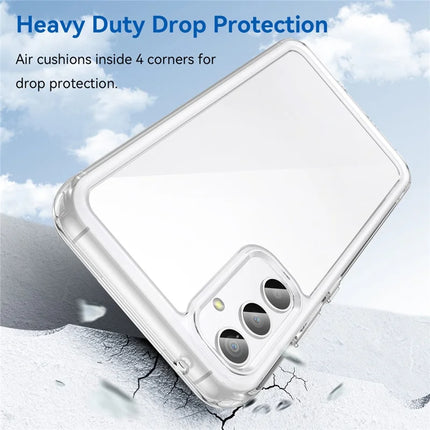 WANLONFENG MF Series for Samsung Galaxy A34 5G Case TPU+Acrylic Clear Phone Cover with Tempered Glass Film