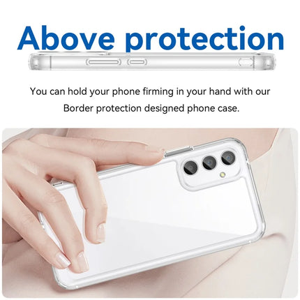 WANLONFENG MF Series for Samsung Galaxy A34 5G Case TPU+Acrylic Clear Phone Cover with Tempered Glass Film