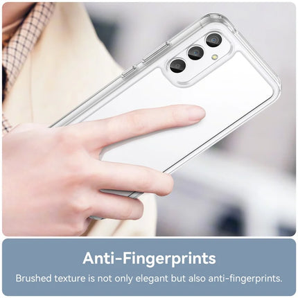 WANLONFENG MF Series for Samsung Galaxy A34 5G Case TPU+Acrylic Clear Phone Cover with Tempered Glass Film