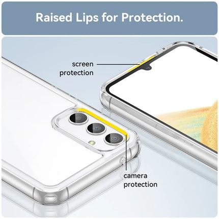 WANLONFENG MF Series for Samsung Galaxy A34 5G Case TPU+Acrylic Clear Phone Cover with Tempered Glass Film